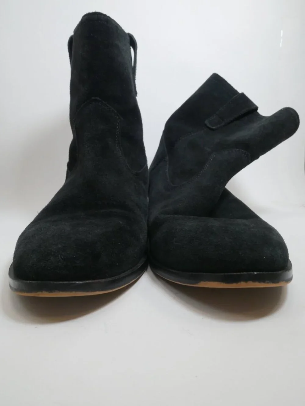 Rebecca Minkoff Chasity Black Suede Genuine Leather Boot Bootie 7M Ankle Pull On